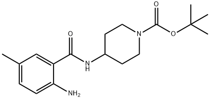 1-Piperidinecarboxylic acid, 4-[(2-amino-5-methylbenzoyl)amino]-, 1,1-dimethylethyl ester 结构式
