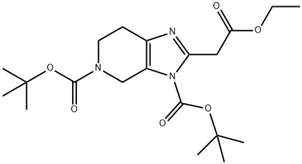 二叔丁基 2-(2-乙氧基-2-氧乙基)-6,7-二氢-3H-咪唑并 [4,5-C] 吡啶-3,5 (4H)-二羧酸酯, 2007915-96-8, 结构式