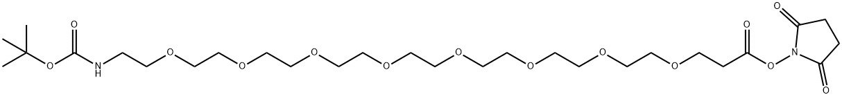BocNH-PEG8-CH2CH2COONHS Struktur