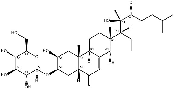 (22R)-3β-(β-D-Glucopyranosyloxy)-2β,14,20,22-tetrahydroxy-5β-cholest-7-en-6-one Structure