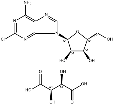 9H-Purin-6-amine, 2-chloro-9-α-D-ribofuranosyl-, (2R,3R)-2,3-dihydroxybutanedioate (1:1) 结构式