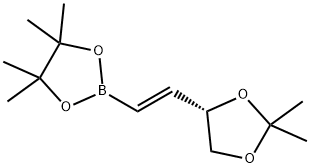(S,E)-2-(2-(2,2-二甲基-1,3-二氧戊环-4-基)乙烯基)-4,4,5,5-四甲基-1,3,2-二噁硼烷, 201596-16-9, 结构式
