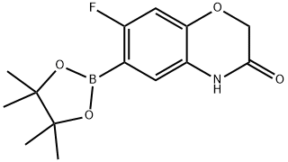 7-氟-6-(4,4,5,5-四甲基-1,3,2-二氧硼杂环戊烷-2-基)-2H-苯并[B][1,4]噁嗪-3(4H)-酮 结构式