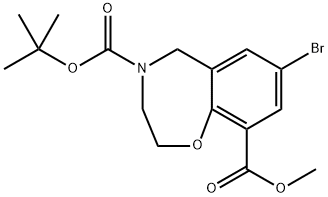 4-tert-butyl 9-methyl 7-bromo-2,3-dihydrobenzo[f][1,4]oxazepine-4,9(5H)-dicarboxylate(WX142320) 化学構造式