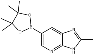 2-Methyl-6-(tetramethyl-1,3,2-dioxaborolan-2-yl)-1H-imidazo[4,5-b]pyridine 结构式