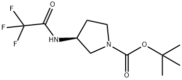 tert-Butyl (3S)-3-(trifluoroacetamido)pyrrolidine-1-carboxylate Struktur
