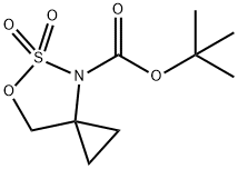 6-Oxa-5-thia-4-azaspiro[2.4]heptane-4-carboxylic acid, 1,1-dimethylethyl ester, 5,5-dioxide 结构式