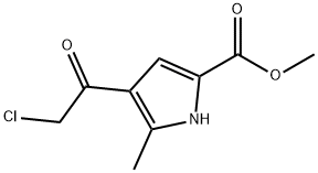 1H-Pyrrole-2-carboxylic acid, 4-(2-chloroacetyl)-5-methyl-, methyl ester Struktur