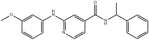 2-[(3-甲氧基苯基)氨基]-N-(1-苯乙基)吡啶-4-甲酰胺 结构式