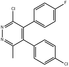 3-氯-5-(4-氯苯基)-4-(4-氟苯基)-6-甲基哒嗪, 2034157-25-8, 结构式
