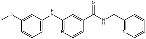 2-[(3-甲氧基苯基)氨基]-N-[(吡啶-2-基)甲基]吡啶-4-甲酰胺, 2034157-27-0, 结构式