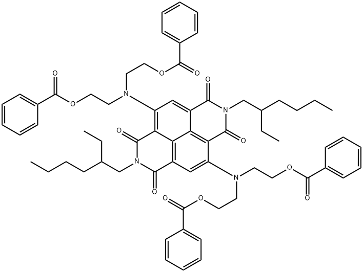 Benzo[lmn][3,8]phenanthroline-1,3,6,8(2H,7H)-tetrone, 4,9-bis[bis[2-(benzoyloxy)ethyl]amino]-2,7-bis(2-ethylhexyl)- Struktur