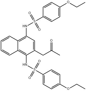 N,N′-(2-アセトニルナフタレン-1,4-ジイル)ビス(4-エトキシベンゼンスルホンアミド) 化学構造式