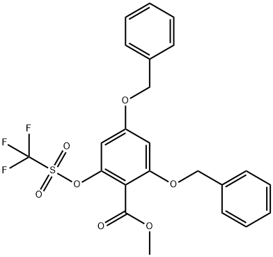 Methyl 2,4-Dibenzyloxy-6-[(trifluoromethanesulfonyl)oxy]benzoate 化学構造式