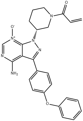 2-Propen-1-one, 1-[(3R)-3-[4-amino-7-oxido-3-(4-phenoxyphenyl)-1H-pyrazolo[3,4-d]pyrimidin-1-yl]-1-piperidinyl]- Struktur