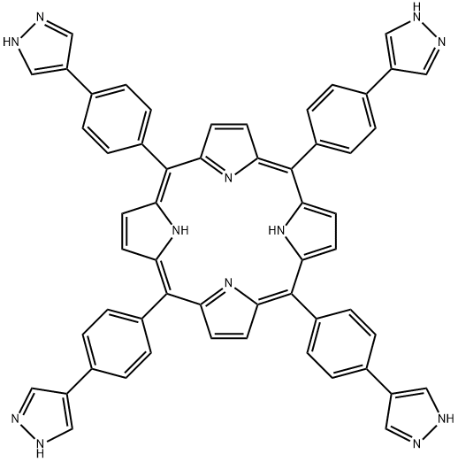 21H,23H-Porphine, 5,10,15,20-tetrakis[4-(1H-pyrazol-4-yl)phenyl]- Struktur