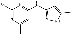 4-Pyrimidinamine, 2-bromo-6-methyl-N-(5-methyl-1H-pyrazol-3-yl)- Structure