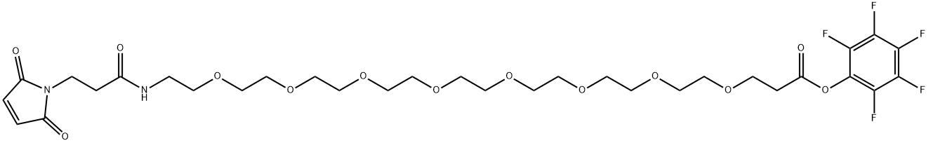 Maleimide-NH-PEG8-CH2CH2COOPFP Ester, 2055023-14-6, 结构式