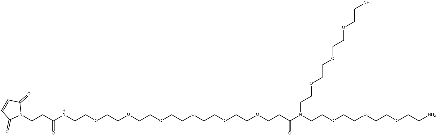 N-(Mal-PEG6)-N-bis(PEG3-amine) TFA salt Struktur