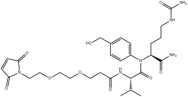 Mal-PEG2-Val-Cit-amido-PAB-OH 结构式