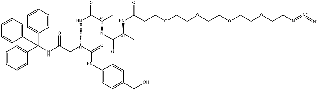 Azido-PEG4-Ala-Ala-Asn(Trt)-PAB Structure