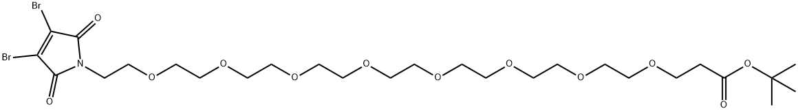 3,4-二溴-马来酰亚胺-八聚乙二醇-丙酸叔丁酯, 2055198-02-0, 结构式