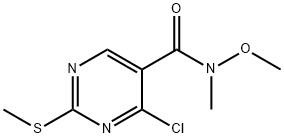 5-Pyrimidinecarboxamide, 4-chloro-N-methoxy-N-methyl-2-(methylthio)- Structure