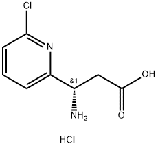 (S)-3-氨基-3-(6-氯吡啶-2-基)丙酸盐酸盐 结构式