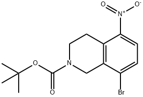 2(1H)-Isoquinolinecarboxylic acid, 8-bromo-3,4-dihydro-5-nitro-, 1,1-dimethylethyl ester Structure