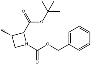 1,2-Azetidinedicarboxylic acid, 3-methyl-, 2-(1,1-dimethylethyl) 1-(phenylmethyl) ester, (3S)- Structure
