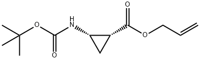 Cyclopropanecarboxylic acid, 2-[[(1,1-dimethylethoxy)carbonyl]amino]-, 2-propen-1-yl ester, (1R,2S)- Structure