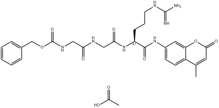 Z-Gly-Gly-Arg-AMC (acetate) 化学構造式