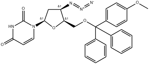 3'-beta-Azido-2',3'-dideoxy-5'-O-(4-methoxytrityl)uridine Struktur