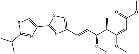2,6-Heptadienoic acid, 3,5-dimethoxy-4-methyl-7-[2'-(1-methylethyl)[2,4'-bithiazol]-4-yl]-, methyl ester, (2E,4R,5S,6E)- Structure