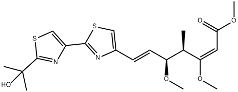 2,6-Heptadienoic acid, 7-[2'-(1-hydroxy-1-methylethyl)[2,4'-bithiazol]-4-yl]-3,5-dimethoxy-4-methyl-, methyl ester, (2E,4R,5S,6E)- Structure