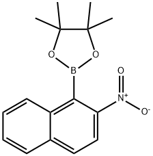1, 3, 2- Dioxaborolane, 4, 4, 5, 5- tetramethyl- 2- (2- nitro- 1- naphthalenyl) - 结构式
