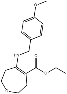 乙基 5-((4-甲氧苄基)氨基)-2,3,6,7-四氢噁庚英-4-甲酸基酯,2079871-57-9,结构式