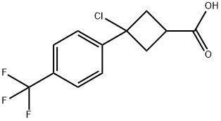 Cyclobutanecarboxylic acid, 3-chloro-3-[4-(trifluoromethyl)phenyl]- Structure