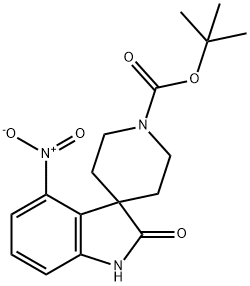 Spiro[3H-indole-3,4′-piperidine]-1′-carboxylic acid, 1,2-dihydro-4-nitro-2-oxo-,… 结构式