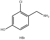 4-(氨基甲基)-3-氯苯酚氢溴酸盐 结构式