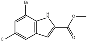1H-Indole-2-carboxylic acid, 7-bromo-5-chloro-, methyl ester Struktur