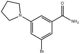 3-Bromo-5-(pyrrolidin-1-yl)benzamide 结构式