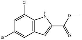 1H-Indole-2-carboxylic acid, 5-bromo-7-chloro-, methyl ester 结构式