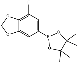 2-(7-氟苯并[D][1,3]二氧杂环戊二烯-5-基)-4,4,5,5-四甲基-1,3,2-二氧杂硼杂环戊烷 结构式