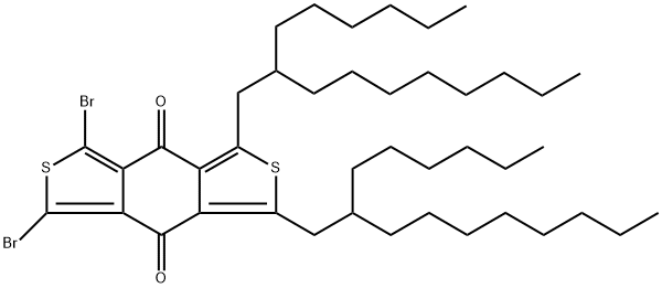 1,3-DIBROMO-5,7-BIS-(2-HEXYLDECYL)-2,6-DITHIA-S-INDACENE-4,8-DIONE 结构式