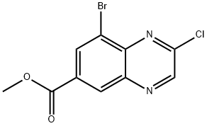 8-溴-2-氯喹喔啉-6-羧酸甲酯 结构式