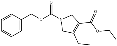 1H-Pyrrole-1,3-dicarboxylic acid, 4-ethyl-2,5-dihydro-, 3-ethyl 1-(phenylmethyl) ester Struktur