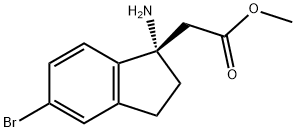 1H-Indene-1-acetic acid, 1-amino-5-bromo-2,3-dihydro-, methyl ester, (1S)- 结构式