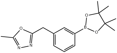 2-甲基-5-{[3-(四甲基-1,3,2-二噁硼烷-2-基)苯基]甲基}-1,3,4-噁二唑 结构式
