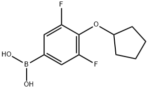 4-(环戊氧基)-3,5-二氟苯基硼酸 结构式